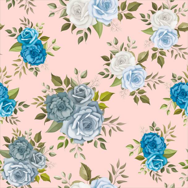 Seamless pattern floral with beautiful flower and leaves - Διάνυσμα, εικόνα