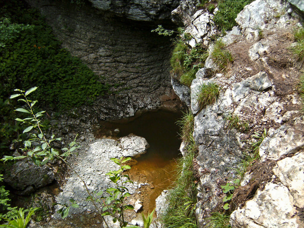 Cascada en Postalmklamm canon, vía ferrata en Salzburgo, Austria Salzkammergut, Austria - Foto, Imagen