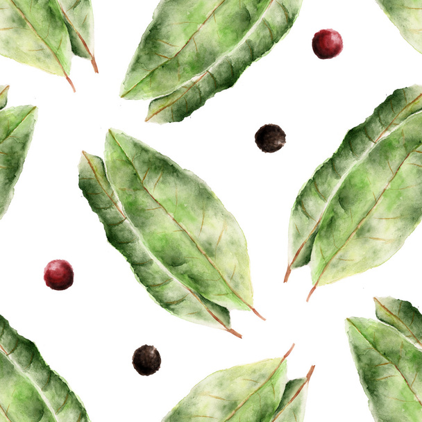 Seamless pattern with bay leaf - Foto, immagini