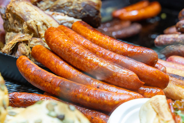 pork sausages with paprika festival food beer festival, oktoberfest - 写真・画像