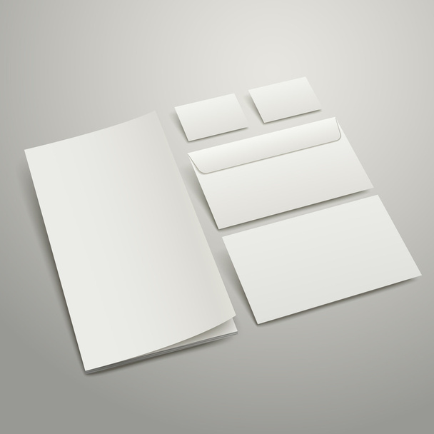blank envelopes business card and folder - Vector, afbeelding
