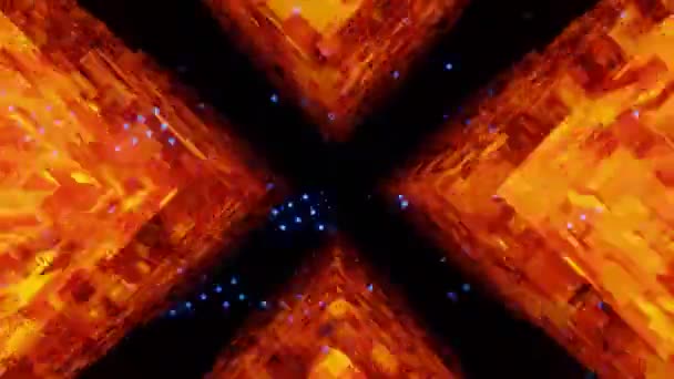 Streszczenie Cyfrowe sci-fi świecące cyberprzestrzeni Cube tunel Tło 3d renderowania - Materiał filmowy, wideo