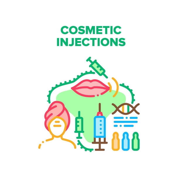 Kosmetische Injektionen Verfahren Vektor-Konzept Farbe - Vektor, Bild