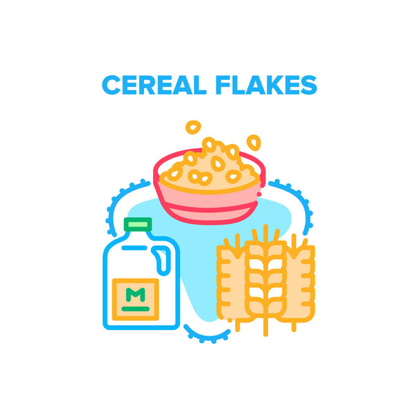 Cereal Flakes Vector Concept Color Illustration - Vetor, Imagem