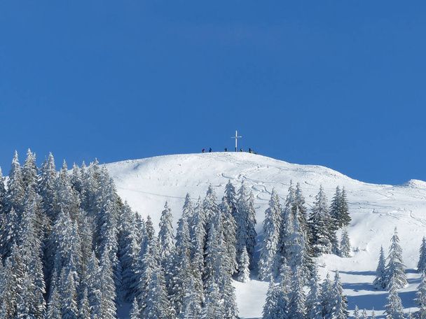 Summit cross of Seekarkreuz mountain, Bavaria, Germany - Photo, Image
