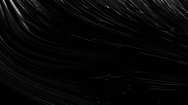 Líneas blancas abstractas sobre fondo negro. Ilustración de ondas 3d, renderizado 3d. - Foto, Imagen