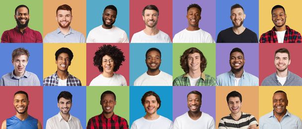 Ensemble composite d'optimistes divers hommes multiraciaux - Photo, image