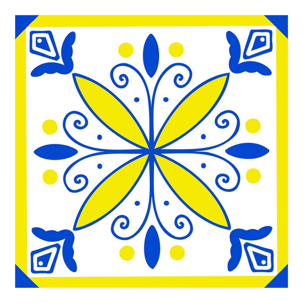 Moroccan geometrical interior patchwork. Azulejo moroccan wallpaper - Vector, Image