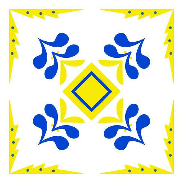 Marokańskie geometryczne wnętrze mozaiki. Tapeta marokańska Azulejo - Wektor, obraz