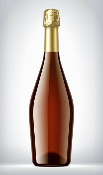 Color Glass Bottle on background with Gold Foil.  - Photo, Image