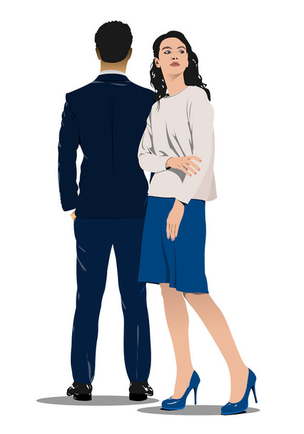 Family conflict and problems in marriage concept with arguing and quarreling couple. 3d vector illustration - Vektor, obrázek