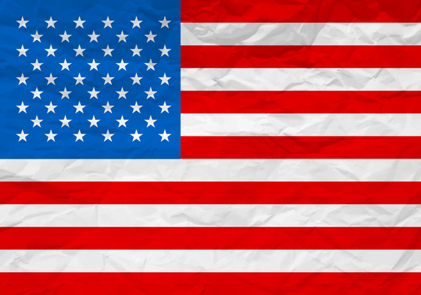 USA flag crumpled paper - Vector, Image