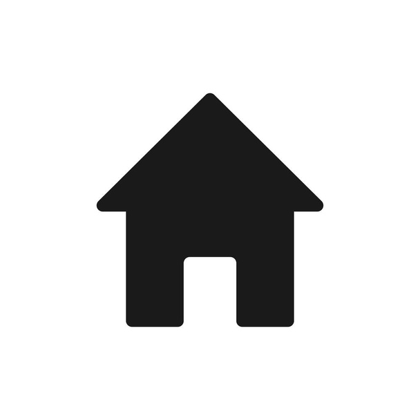 Icono del hogar. Pictograma negro de la casa. Concepto de página principal. Símbolo de silueta del edificio. Vector aislado en blanco - Vector, Imagen