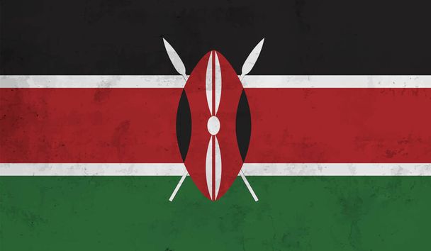 Kenianische Grunge-Flagge. Vektorillustration. Grunge-Effekt lässt sich leicht reinigen. - Vektor, Bild