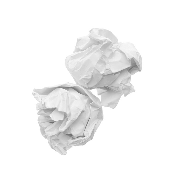 Crumpled sheets of paper on white background, top view - Foto, immagini
