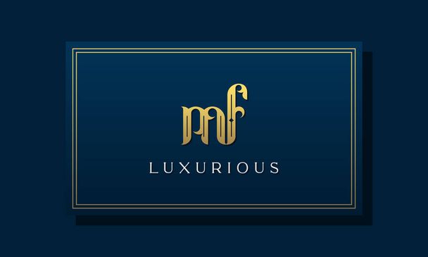 Vintage royal initial letters MF logo. This logo incorporate with luxurious typeface in the creative way. It will be suitable for Royalty, Boutique, Hotel, Heraldic, fashion and Jewelry. - Vector, Image