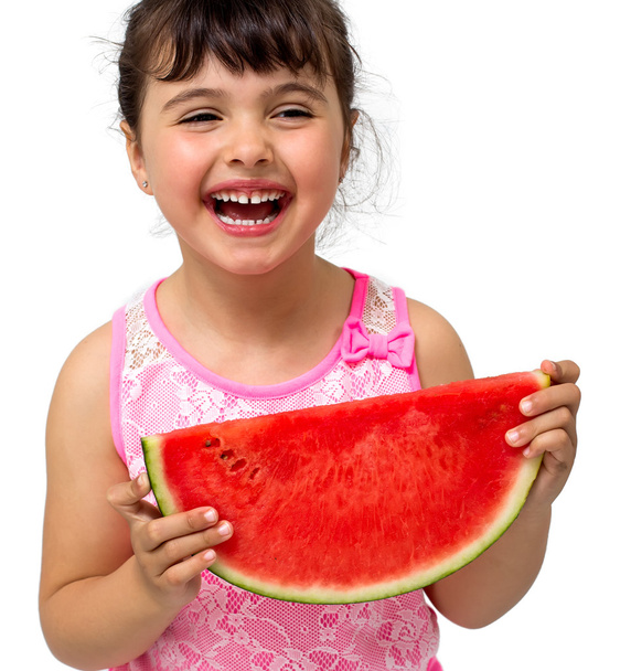 Little girl eating watermelon - Zdjęcie, obraz