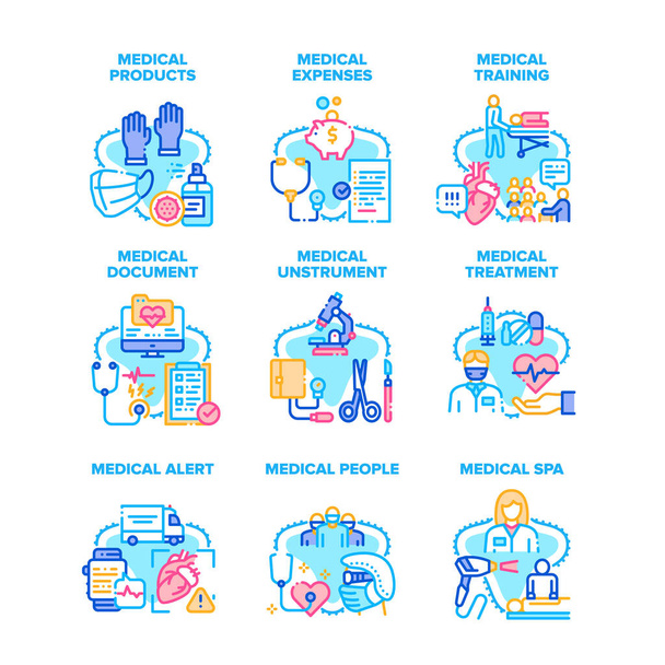 Medical Products Set Icons Vector Illustrations - Vector, Image