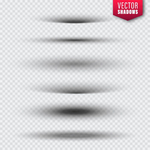 Vector shadows collection on transparent background. Realistic shadow effect for design. Vector illustration. - Vector, Image