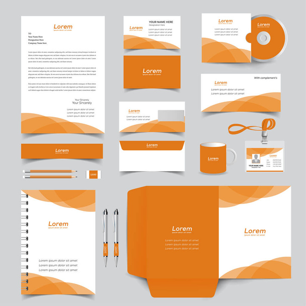 corporate identity template with digital elements. Vector company style for brand book and guideline. - Vector, imagen