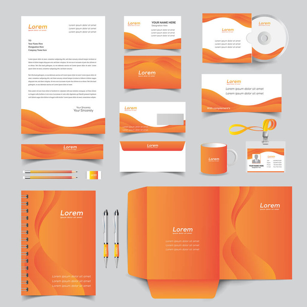 corporate identity template with digital elements. Vector company style for brand book and guideline. - Вектор,изображение