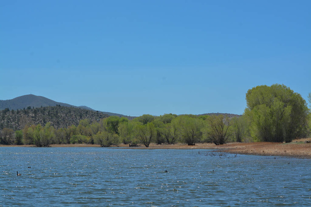 Piękna południowa linia brzegowa jeziora Watson w Prescott, hrabstwo Yavapai, Arizona - Zdjęcie, obraz