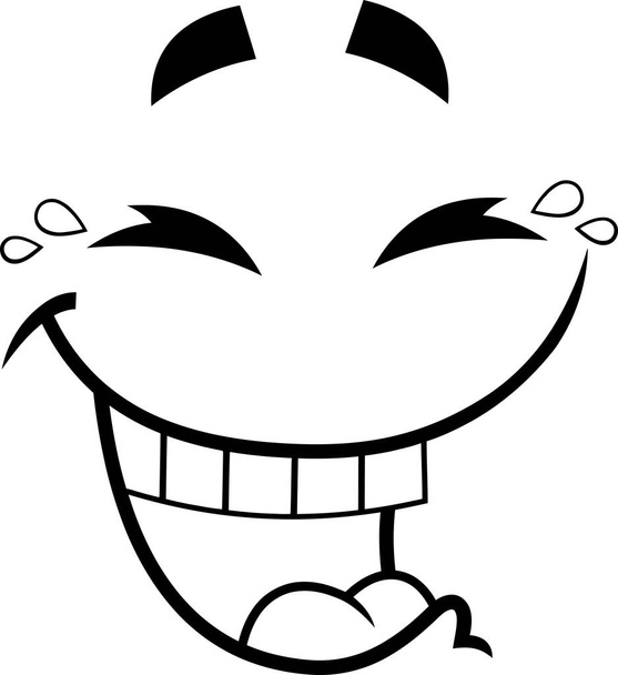 vector illustration of laughing cartoon face  - Vector, Image