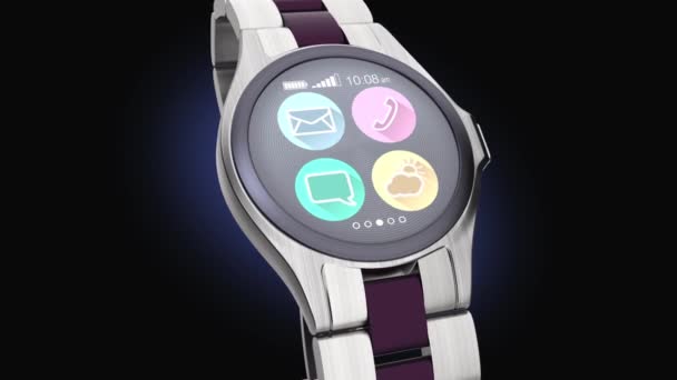 luxe slimme horloge op donkere achtergrond - Video