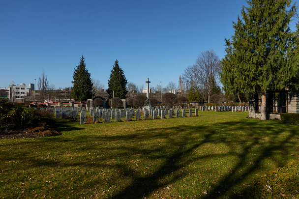 Prague, Czech Republic - March 30, 2021 - Prague War Cemetery  1939 - 1945. There are even some Commonwealth war graves here, mostly (though not exclusively) British POWs who died in captivity.                                - Zdjęcie, obraz