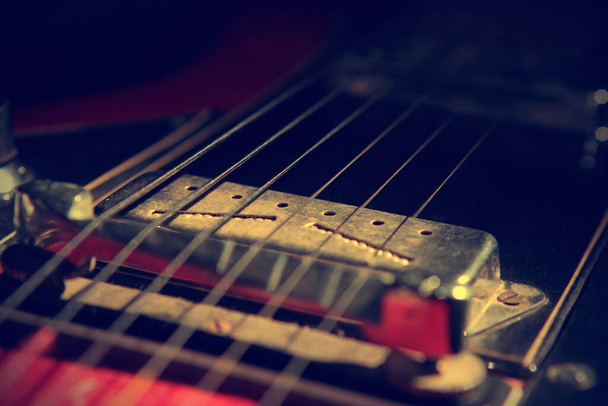 μακροεντολή μιας vintage ηλεκτρικής κιθάρας   - Φωτογραφία, εικόνα