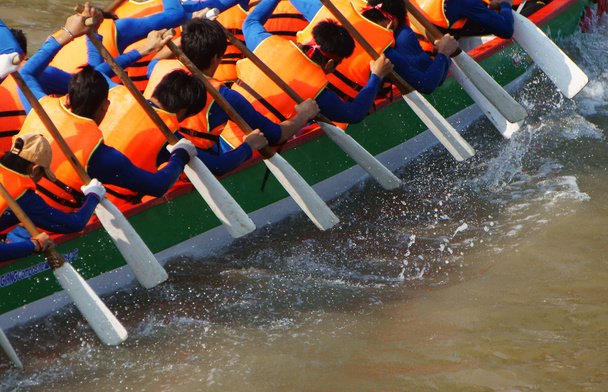 Team building activity,  rowing dragon boat race - Photo, Image