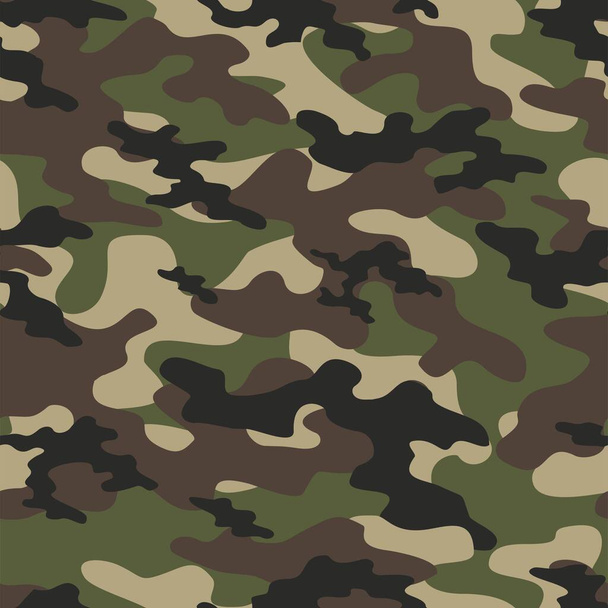 green Army camo texture repeat print vector textile background. - Vector, Image