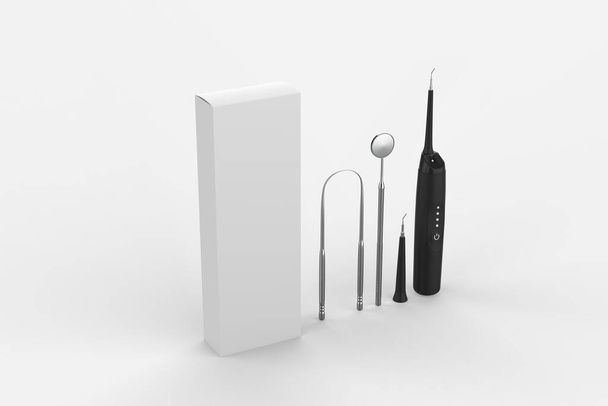 Removedor de cálculo dental doméstico Removedor de sarro eléctrico Blanqueamiento ultrasónico Tartar USB Recargable Tooth Cleaner Portable. ilustración 3d - Foto, Imagen