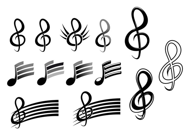 Music keys and notes as a culture symbols - Vector, Image