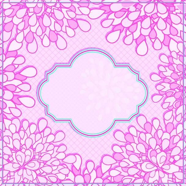 Pink Floral Invitation Card - Fotoğraf, Görsel