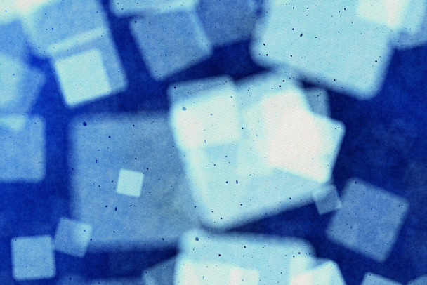 oude grunge papieren achtergrond, blauwe kleur vierkant - Foto, afbeelding