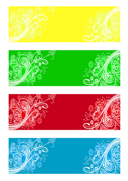 Banners with flowers - Vector, imagen