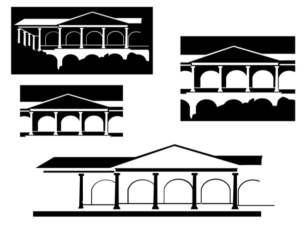 Старовинна будівля ізольована на білому для дизайну
 - Вектор, зображення