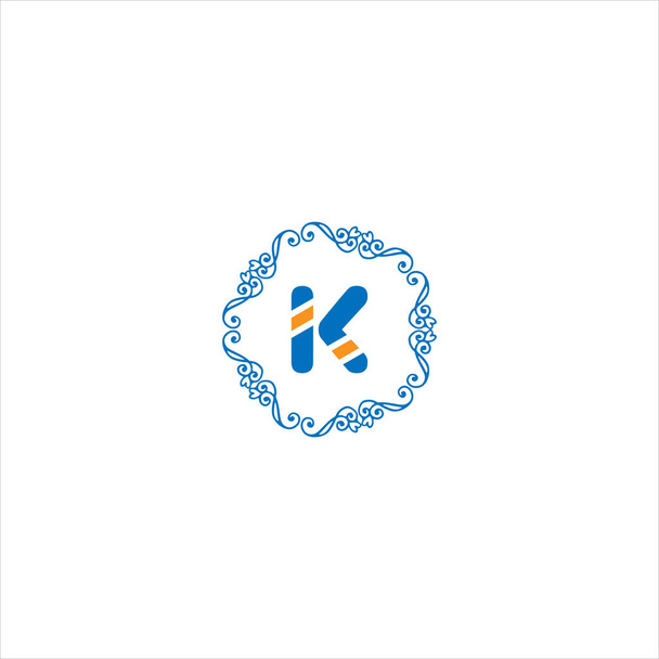 K Уникальный абстрактный геометрический дизайн логотипа - Вектор,изображение