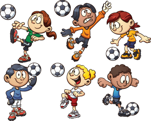 Voetbal kinderen - Vector, afbeelding