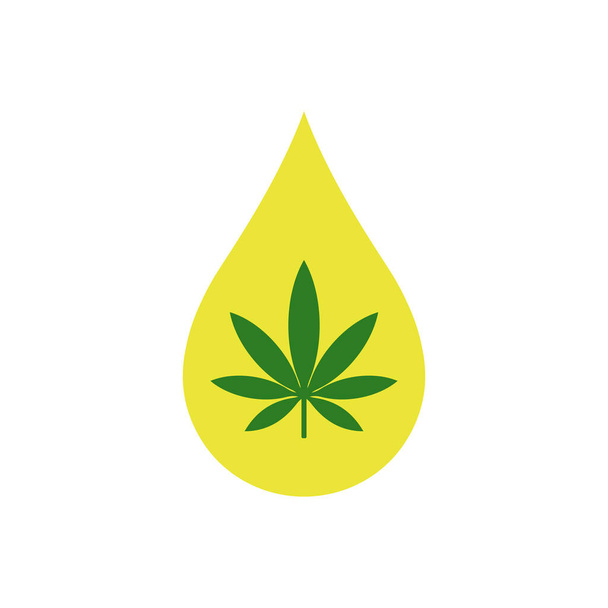 Design dell'icona a olio di cannabis in stile piatto. - Vettoriali, immagini