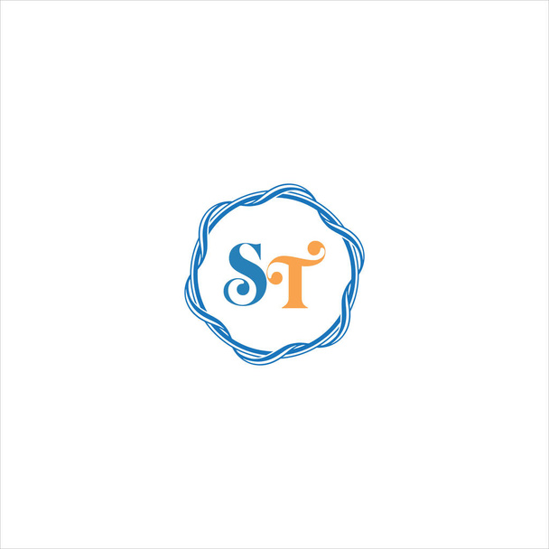 ST Design de logotipo geométrico abstrato exclusivo - Vetor, Imagem
