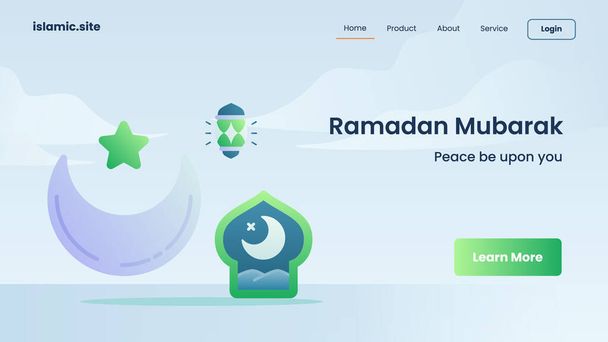 ramadan mubarak voor website template landing of homepage ontwerp vector illustratie - Vector, afbeelding