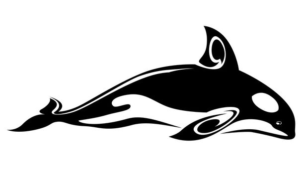 Whale tattoo - Vector, Image