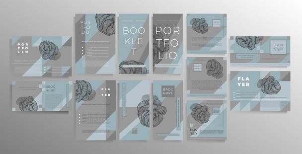Set of cover templates for flyer, poster, brochure, banner in different formats. Vector color illustration. - Vector, Image