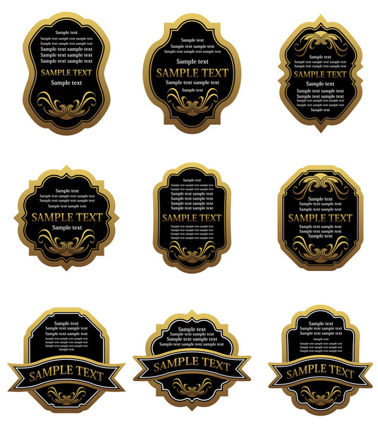 Conjunto de etiquetas de oro vintage para alimentos y bebidas de diseño
 - Vector, imagen