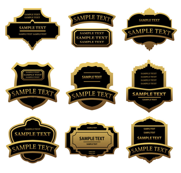 Set of golden labels and frames - Vecteur, image