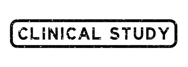 Grunge preto estudo clínico palavra quadrado selo de borracha no fundo branco - Vetor, Imagem