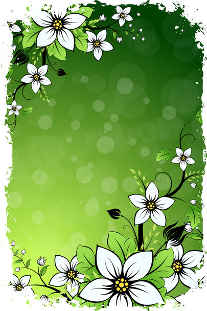 Grungy Floral Background - Vettoriali, immagini
