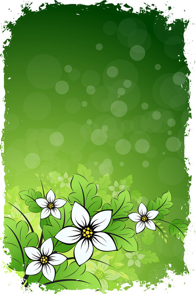 Grungy Floral Background - Vetor, Imagem